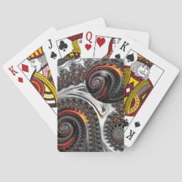 Silber und Orange Mandelbrot mit Sphere Spielkarten