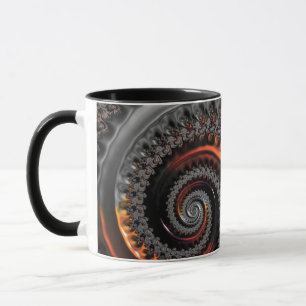 Silber und Orange Mandelbrot mit Sphere Tasse