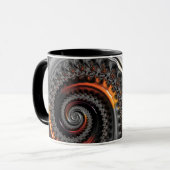 Silber und Orange Mandelbrot mit Sphere Tasse (Vorderseite Links)