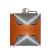 Silber und Orange Metal Flachmann (Rückseite)