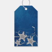 Silber und Perlen Weihnachtssterne Geschenkanhänger (Vorderseite)