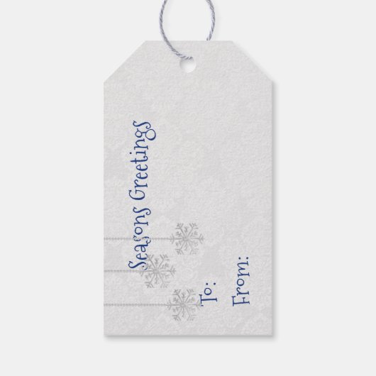 Silber und Perlen Weihnachtssterne Geschenkanhänger (Rückseite)