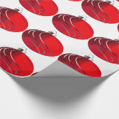Silber und Red Christmas Bulbs Wrapping Paper Geschenkpapier (Ecke)