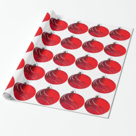Silber und Red Christmas Bulbs Wrapping Paper Geschenkpapier