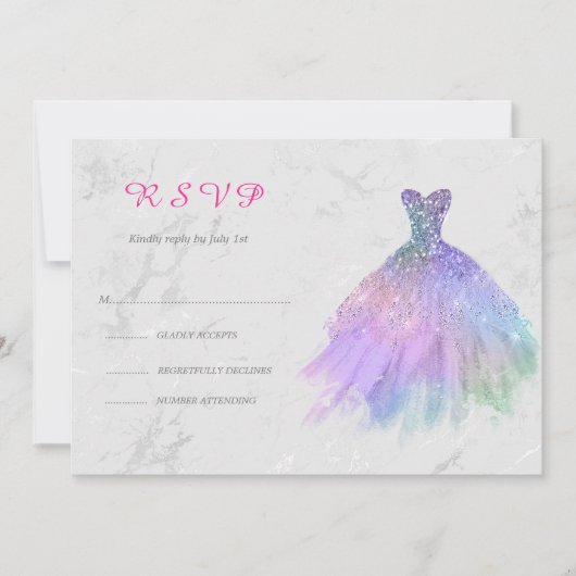 Silber- und Regenbogenkleid 16 . Geburtstag UAWG (Vorderseite)