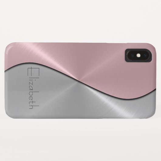 Silber und rosa Edelstahlmetalle Case-Mate iPhone Hülle (Rückseite (Horizontal))