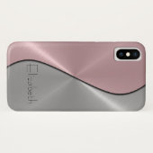 Silber und rosa Edelstahlmetalle Case-Mate iPhone Hülle (Rückseite (Horizontal))