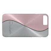 Silber und rosa Edelstahlmetalle Case-Mate iPhone Hülle (Rückseite (Horizontal))