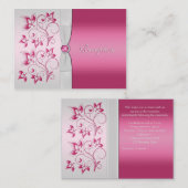 Silber- und Rosa-Empfang Begleitkarte (Vorne/Hinten)