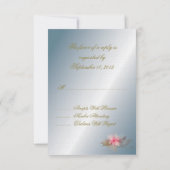 Silber und Rosa Lilie RSVP Karte (Rückseite)