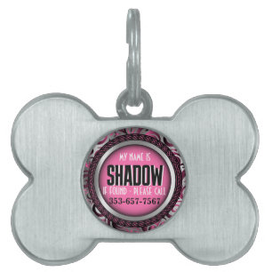 Silber und Rosa Pet ID Tag personalisieren Tiermarke