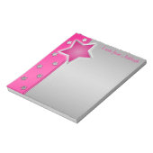 Silber und Rosa Stars Notepad Notizblock (Rotiert)