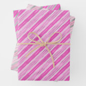 Silber und Rosa Streifen Geschenkpapier Set (Beispiel)