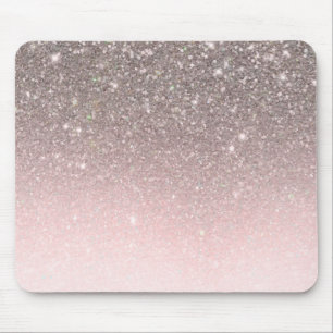 Silber- und Roséglitter-Funkeln glamourös Mädchenh Mousepad
