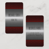 Silber und Rot Edelstahlhalle Visitenkarte (Vorne/Hinten)