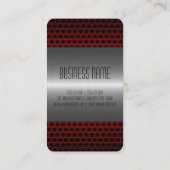 Silber und Rot Edelstahlhalle Visitenkarte (Rückseite)