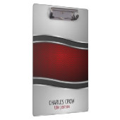 Silber und Rot mit Punkten Klemmbrett (Rechts)