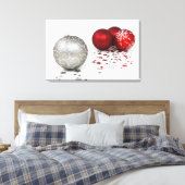 Silber und Rote Weihnachten Leinwanddruck (Insitu (Schlafzimmer))