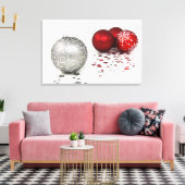 Silber und Rote Weihnachten Leinwanddruck (Insitu (Wohnzimmer))