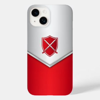 Silber und Roter Schild mit überkreuzten Schwerter Case-Mate iPhone 14 Hülle