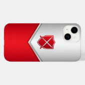 Silber und Roter Schild mit überkreuzten Schwerter Case-Mate iPhone Hülle (Rückseite (Horizontal))