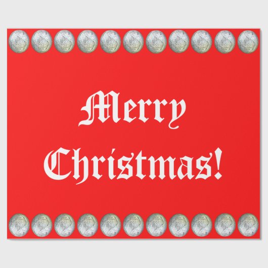 Silber- und Rothalbwrappingpapier Geschenkpapier (Flach)