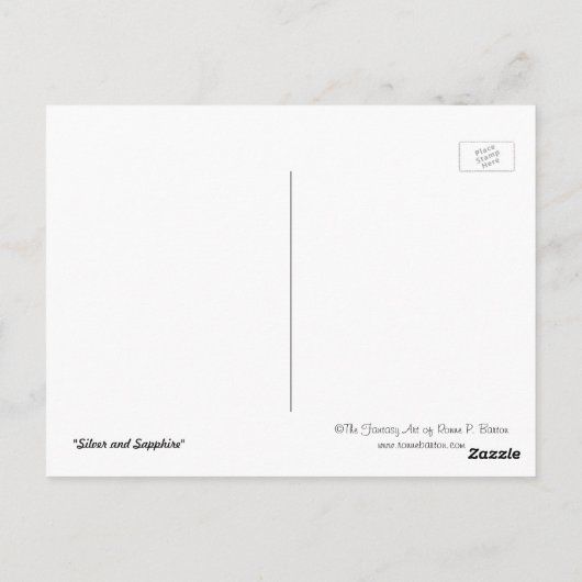 "Silber- und Saphir" Postkarte (Rückseite)