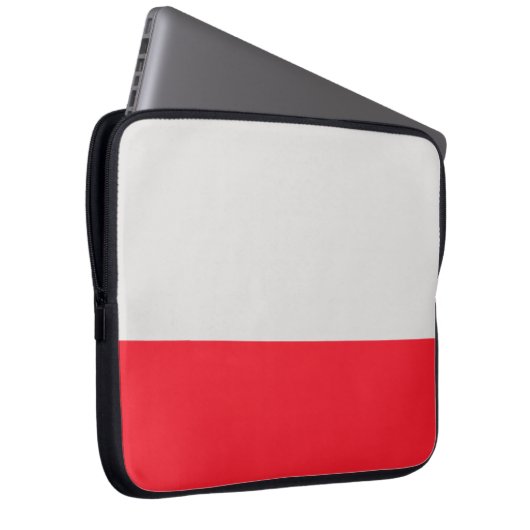 Silber und Scarlet Neopren Laptopschutzhülle (Vorne Rechts)