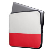Silber und Scarlet Neopren Laptopschutzhülle (Vorderseite Links)