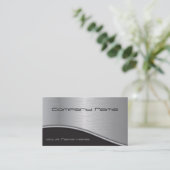 Silber- und Schwarz-Berufliche Visitenkarte (Stehend Vorderseite)