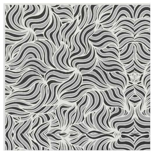 Silber- und Schwarz-Blätter Stoff (Nahaufnahme)