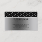 Silber- und Schwarz-Geometrie Visitenkarte (Rückseite)