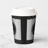 Silber- und Schwarz-geometrische Formen - 25. Pappbecher (Links)