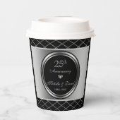 Silber- und Schwarz-geometrische Formen - 25. Pappbecher (Rückseite)