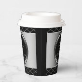 Silber- und Schwarz-geometrische Formen - 25. Pappbecher (Rechts)