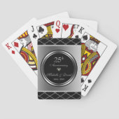 Silber und Schwarz geometrische Formen - Jubiläum Spielkarten (Rückseite)