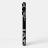 silber und schwarz glittery monogrampersonalisiert iPhone hülle (Linke Seite)