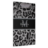 silber und schwarz glittery monogrampersonalisiert klemmbrett (Rechts)