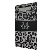 silber und schwarz glittery monogrampersonalisiert mini klemmbrett (Gewinkelt2)