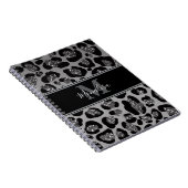 silber und schwarz glittery monogrampersonalisiert notizblock (Rechte Seite)