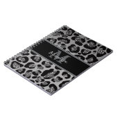silber und schwarz glittery monogrampersonalisiert notizblock (Linke Seite)