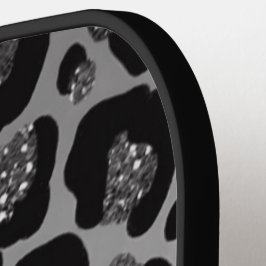 silber und schwarz glittery monogrampersonalisiert pickleball schläger