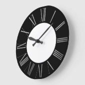 Silber und Schwarz Große Wanduhr (Winkel)