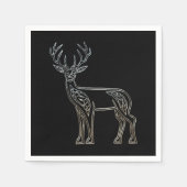 Silber und Schwarz Hirsche keltische Art Knoten Serviette (Vorderseite)