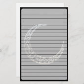 Silber und Schwarz-keltischer sichelförmiger Mond Briefpapier (Vorne/Hinten)