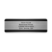 Silber- und Schwarz-Metal-Look Rücksendeadresse (Vorne)