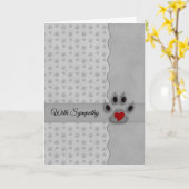 Silber und Schwarz-Paw drucken Hunde Beileid Karte (Gelbe Blume)
