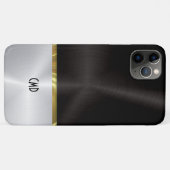 Silber und schwarz polierte Metallstruktur Case-Mate iPhone Hülle (Rückseite (Horizontal))