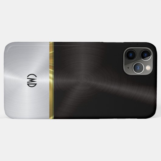 Silber und schwarz polierte Metallstruktur Case-Mate iPhone Hülle (Rückseite (Horizontal))