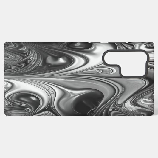 Silber und Schwarz Samsung Galaxy Hülle (Rückseite (Horizontal))